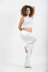 The Best Super Soft Cotton Yoga Pants Ever Elastic Waist White
