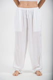 The Best Super Soft Cotton Yoga Pants Ever Elastic Waist White