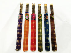 Set of 6 Pair Mango Wood ChopSticks With Thai Hill Tribe Holders