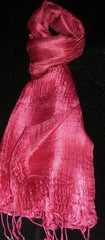100% Fair Trade Thai Silk Solid Color Scarf Shawl Rose Pink
