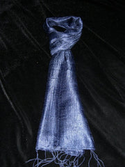 100% Fair Trade Thai Silk Solid Color Scarf Shawl Lavender Blue