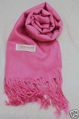 Fair Trade 70% Pashmina(Cashmere) 30% SILK Shawl Pink