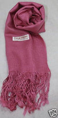Fair Trade 70% Pashmina(Cashmere) 30% SILK Shawl Rose Pink
