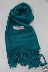 Fair Trade 70% Pashmina(Cashmere) 30% SILK Shawl Teal