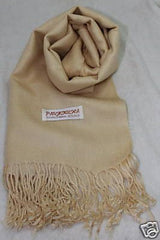 Fair Trade 70% Pashmina(Cashmere) 30% SILK Shawl Beige