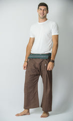 Cotton Thai Fisherman Yoga Massage Pants Brown