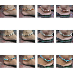 Wholesale set of 10 Thai Stone Adjustable Anklets
