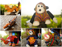 Wholesale set of 10 Thai Hmong Fabric Stuffed Animals