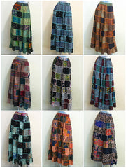 Wholesale set of 10 Nepal Patchwork Skirts