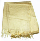 Fair Trade 70% Pashmina(Cashmere) 30% SILK Shawl Gold