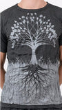 Sure Design Mens T-Shirts Tree of Life in Silver on Black