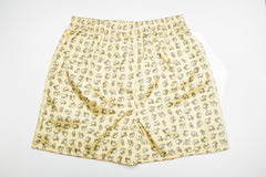 Thai Silk Boxer Shorts Elephants Print in Light Yellow