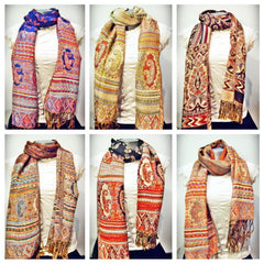 Wholesale Set of 10 Nepal Fair Trade Pashmina Scarves Shawls