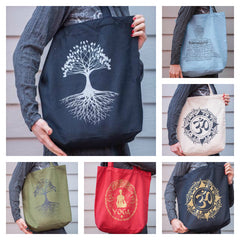 Assorted set of 5 Recycled Cotton Canvass Shopping Tote Bag
