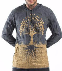 Sure Design Unisex Hoodie Tree of Life in Gold on Black