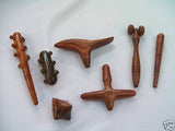 Wholesale Set of 7 Thai Hand Carved Rose Wood Massage Tools