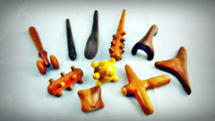 Wholesale Set of 10 Thai Hand Carved Rose Wood Massage Tools
