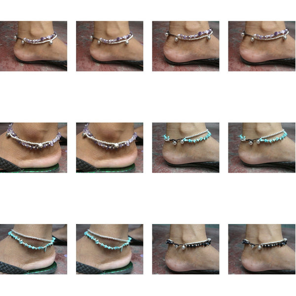 Wholesale Lot Of 100 Thai Hill Tribe Stone Anklets