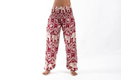 Imperial Elephant Harem Pants in Red